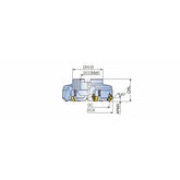 TFM45SNS-R-16B-CA Heavy duty 45° face mills with cartridges & double-sided 8 cutting edges inserts of SN 16 for roughing of steels and cast irons - Big-tools Industrial Supply Tools for Metal Cutting